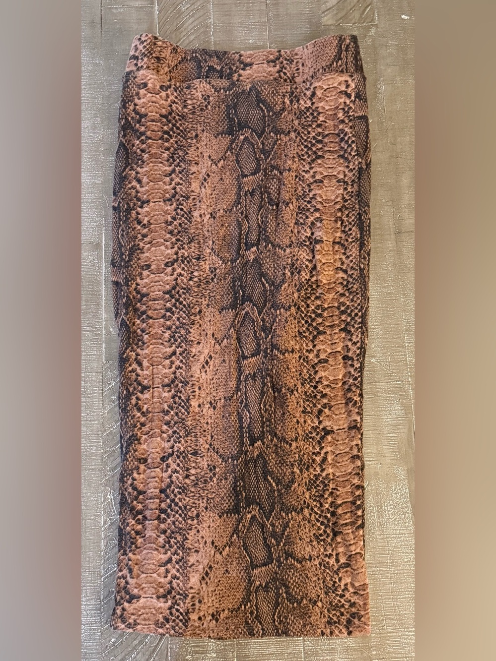 Bar III Brown & Black Snake-Pattern Fitted Maxi Skirt Size Small
